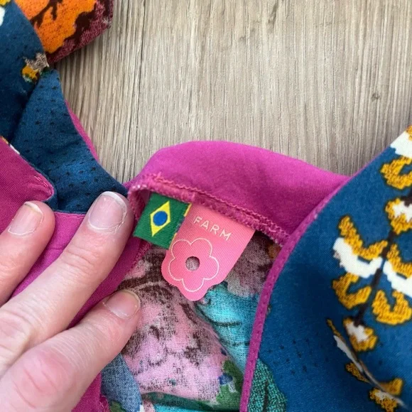 FARM Rio Teal Floral Embroidered Midi Dress - Picture 7 of 8